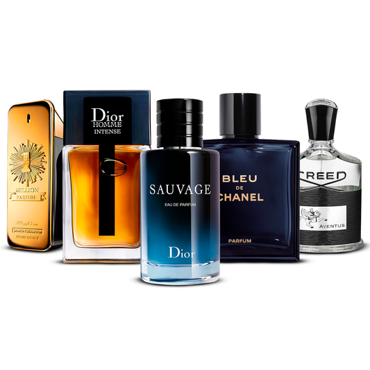 Σετ 5 αρωμάτων – 1 Million, Dior Homme Intense, Sauvage, Bleu de Chanel και Creed Aventus [100 ml το καθένα]