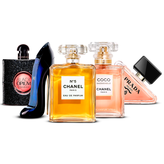 Σετ 5 αρωμάτων – Black Opium, Good Girl, Chanel N°5, Coco Mademoiselle και Prada Paradoxe [100 ml το καθένα]