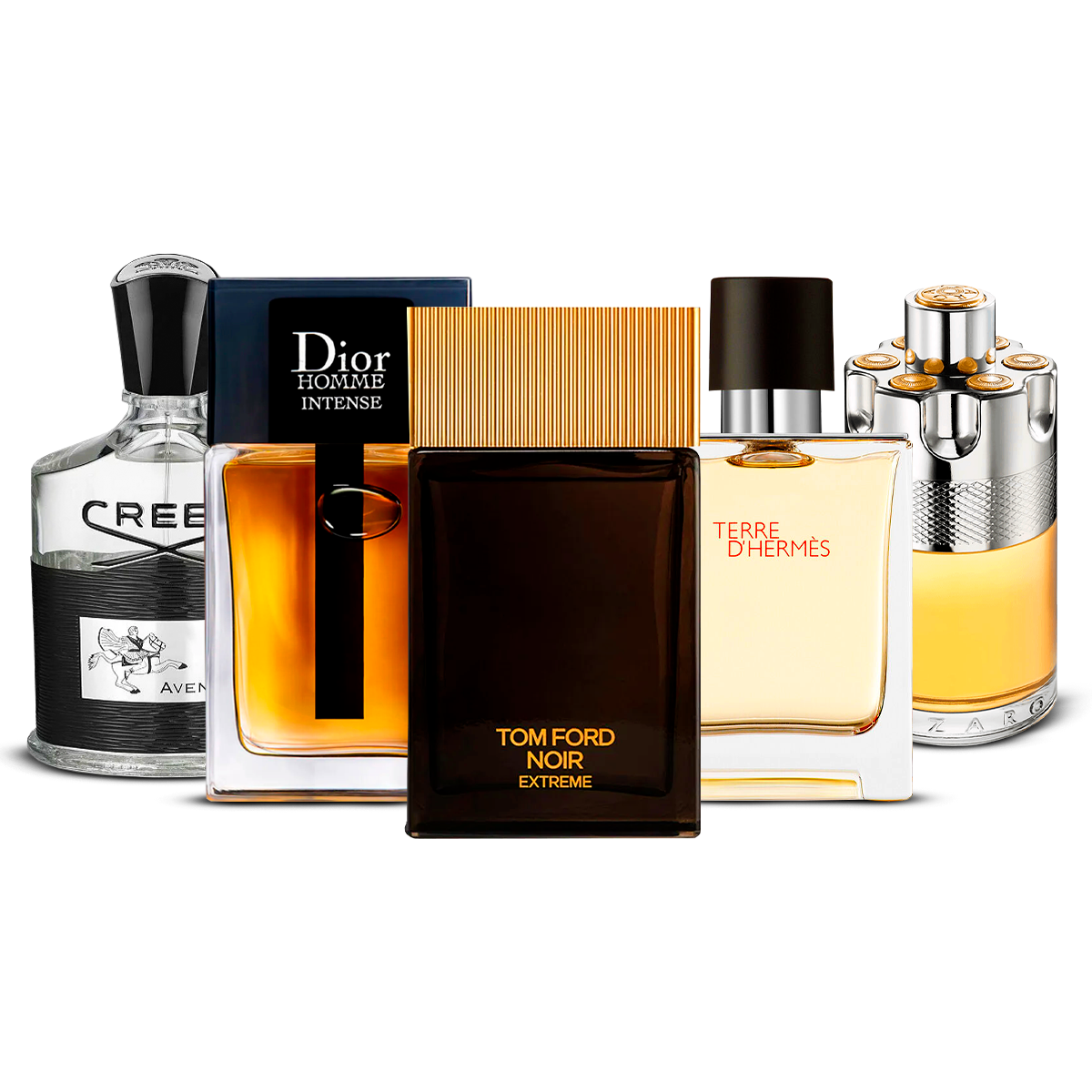 Σετ 5 αρωμάτων – Creed Aventus, Dior Homme Intense, Tom Ford Noir Extrême, Terre d'Hermès και Azzaro Wanted [100 ml το καθένα]