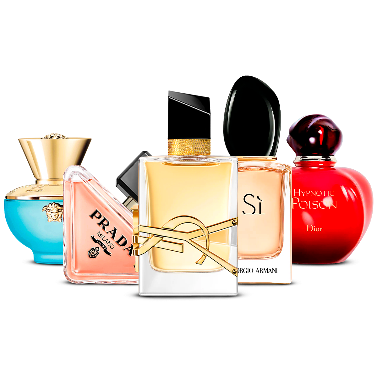 Σετ 5 αρωμάτων – Versace Dylan Turquoise, Prada Paradoxe, Yves Saint Laurent Libre, Giorgio Armani Sì και Dior Hypnotic Poison [100 ml το καθένα]