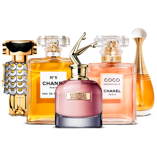Σετ 5 αρωμάτων – Fame, Chanel Nº5, Scandal, Coco Mademoiselle και J'adore [100 ml το καθένα]