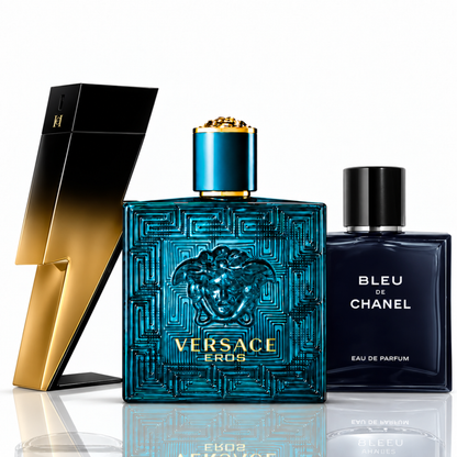 Σετ 3 αρωμάτων | Bad Boy Extreme, Blue de Chanel, Eros Versace - 100ml