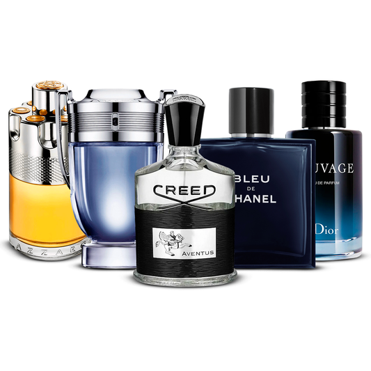 Σετ 5 αρωμάτων – Azzaro Wanted, Invictus, Creed Aventus, Bleu de Chanel και Sauvage [100 ml το καθένα]