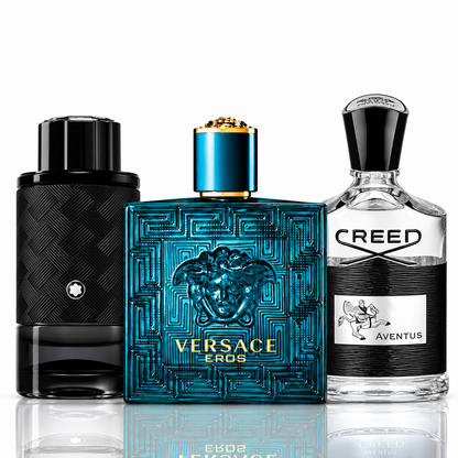 Σετ 3 αρωμάτων | Explorer Extreme Montblanc, Eros Versace, Aventus Creed – 100ml
