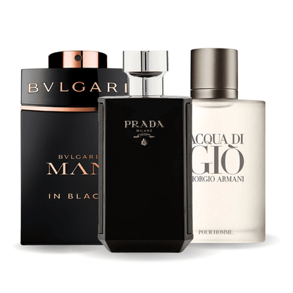 Σετ 3 αρωμάτων | Bvlgari In Black, Giorgio Armani Acqua Di Gio, L'Homme Prada Intense 100 ml