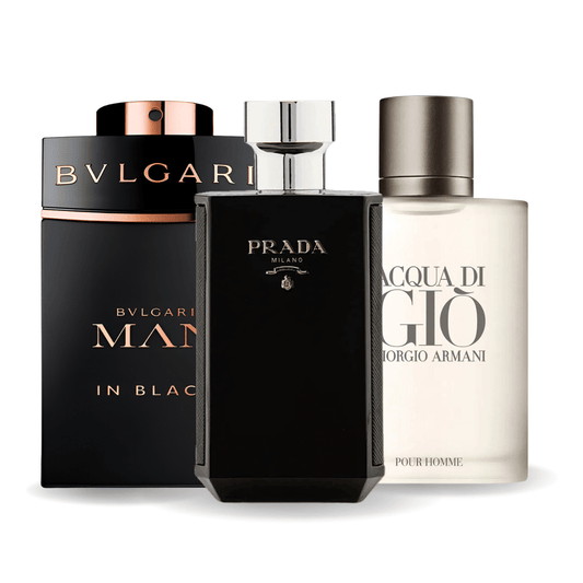 Σετ 3 αρωμάτων | Bvlgari In Black, Giorgio Armani Acqua Di Gio, L'Homme Prada Intense 100 ml