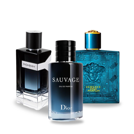 Σετ 3 αρωμάτων | Dior SAUVAGE, Yves Saint Laurent Y MEN, Versace EROS 100 ml