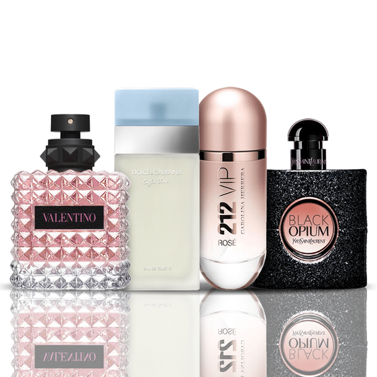 Σετ 4 αρωμάτων | Valentino + Light Blue + 212 VIP Rose + Black Opium 100 ml