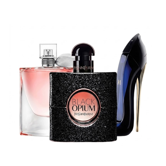 Σετ 3 αρωμάτων | YSL Black Opium, Carolina Herrera Good Girl, Lancôme La Vie Est Belle 100 ml