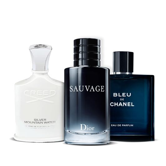 Σετ 3 αρωμάτων | Creed Silver + Sauvage Dior + Bleu de Chanel 100 ml