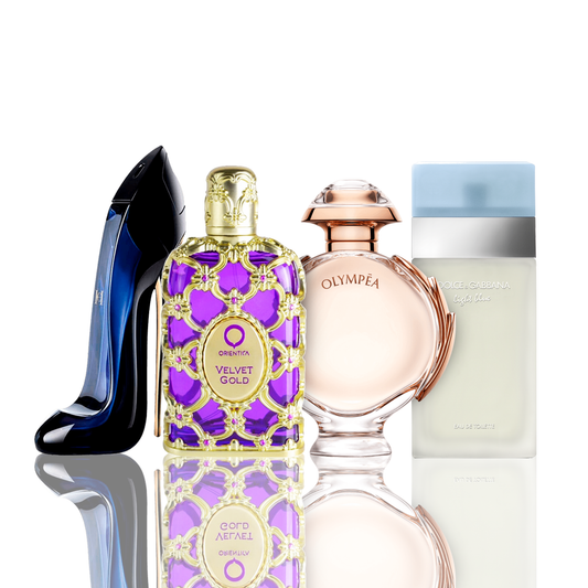 Σετ 4 αρωμάτων | Light Blue + Orientica Velvet Gold + Good Girl + Olympea 100 ml