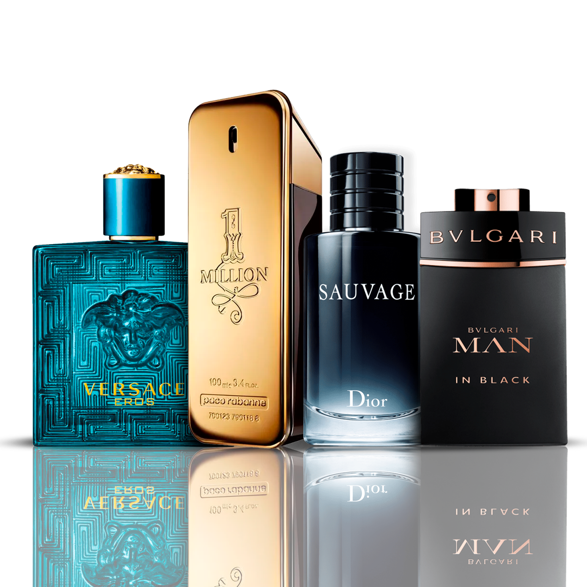 Σετ 4 αρωμάτων | Eros Versace + One Million Paco Rabanne + Bvlgari Man in Black + Sauvage Dior 100 ml