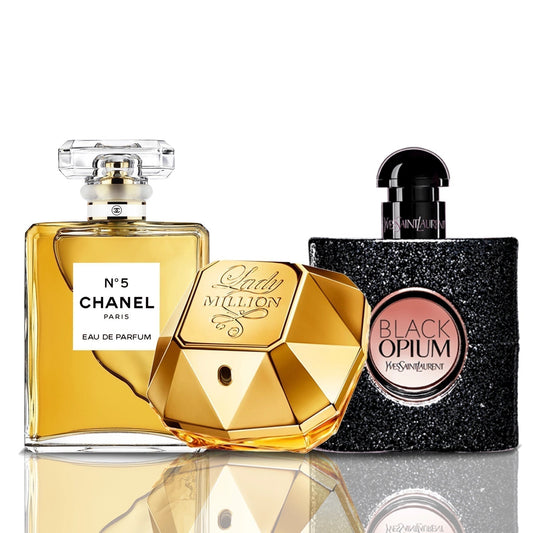 Σετ 3 αρωμάτων | Chanel N°5 + Lady Million + Black Opium