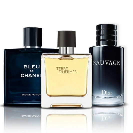 Σετ 3 αρωμάτων | Bleu de Chanel, Terre D'Hermes και Sauvage (100 ml)